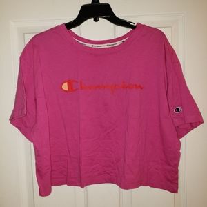 Pink Champion Crop Top Tee Shirt